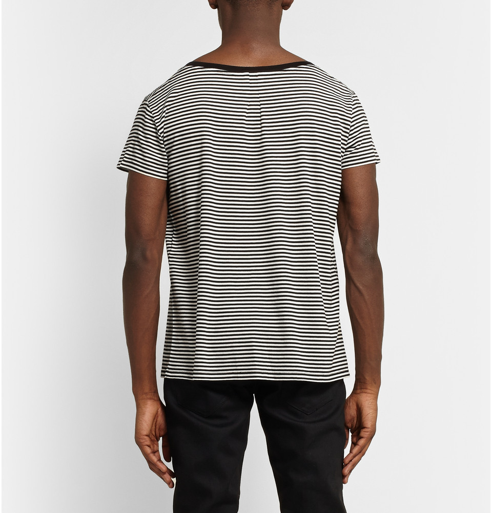 saint laurent striped t shirt