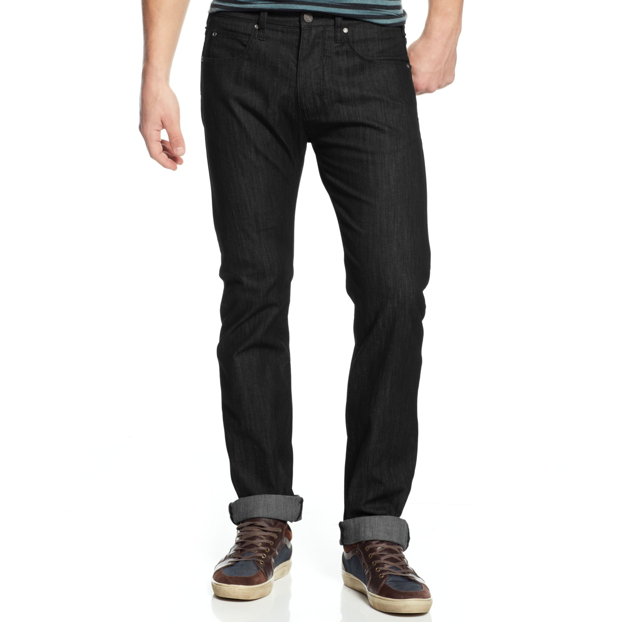 Lyst Armani Jeans Resin Coated Jeans in Black for Men