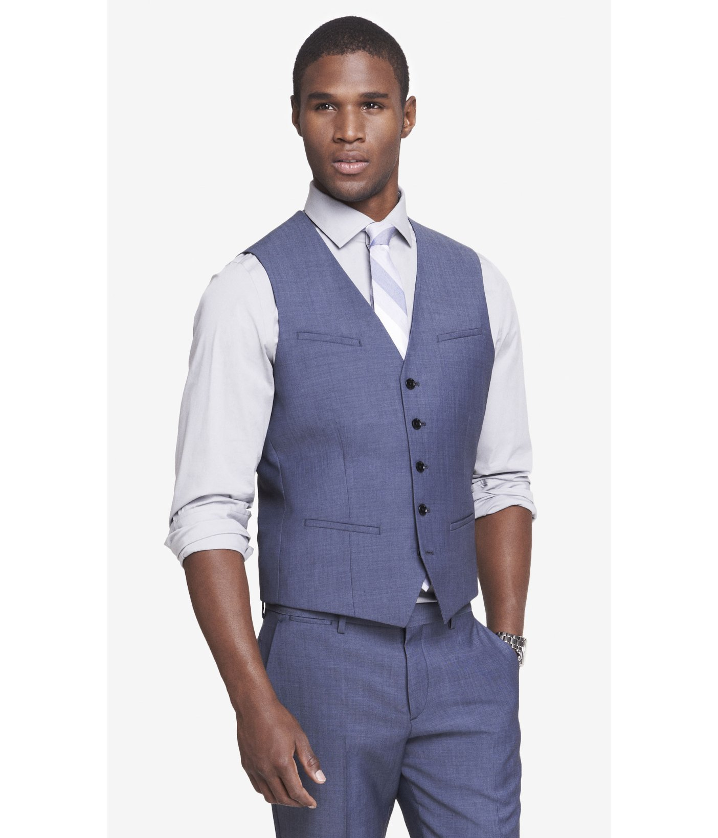Express Blue Wool Twill Suit Vest in Blue for Men (SENATOR BLUE) | Lyst