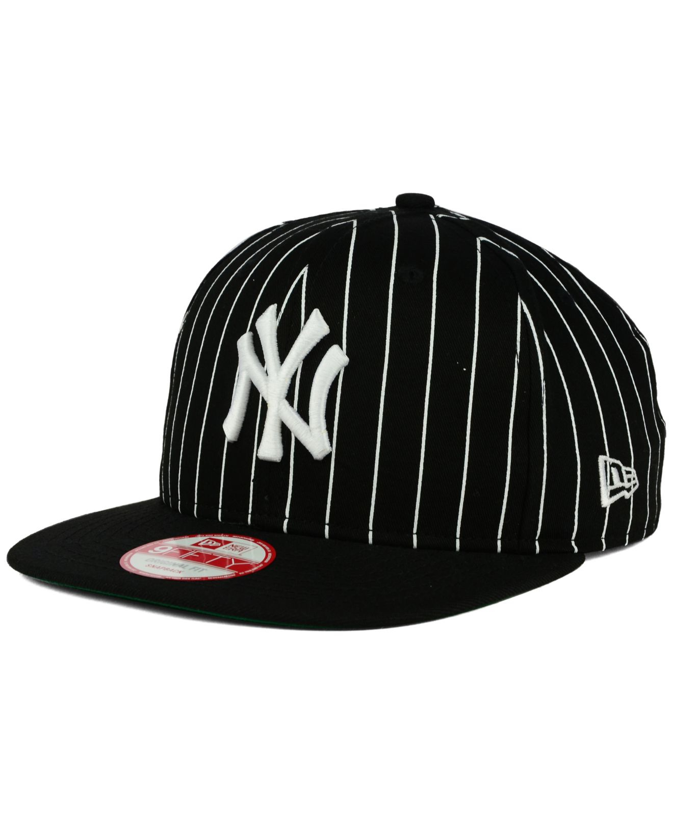 New York Yankees Hat Baseball Cap Fitted 7 1/2 New Era White Pinstripe  Vintage