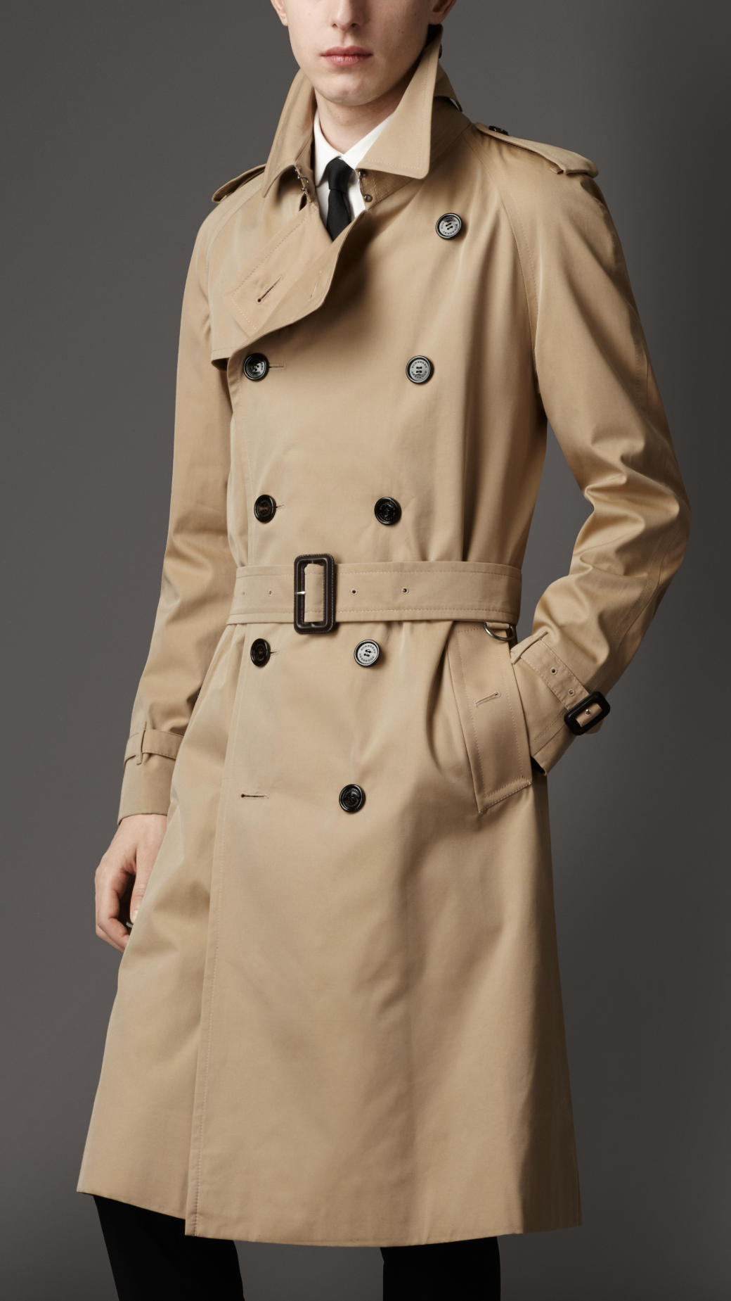 Lyst - Burberry Heritage Double Breasted Raglan Trench Coat in Natural ...