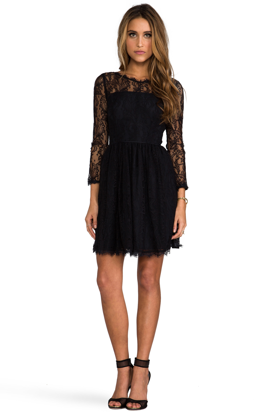 Lyst - Juicy couture Delicate Lace Dress in Black in Black