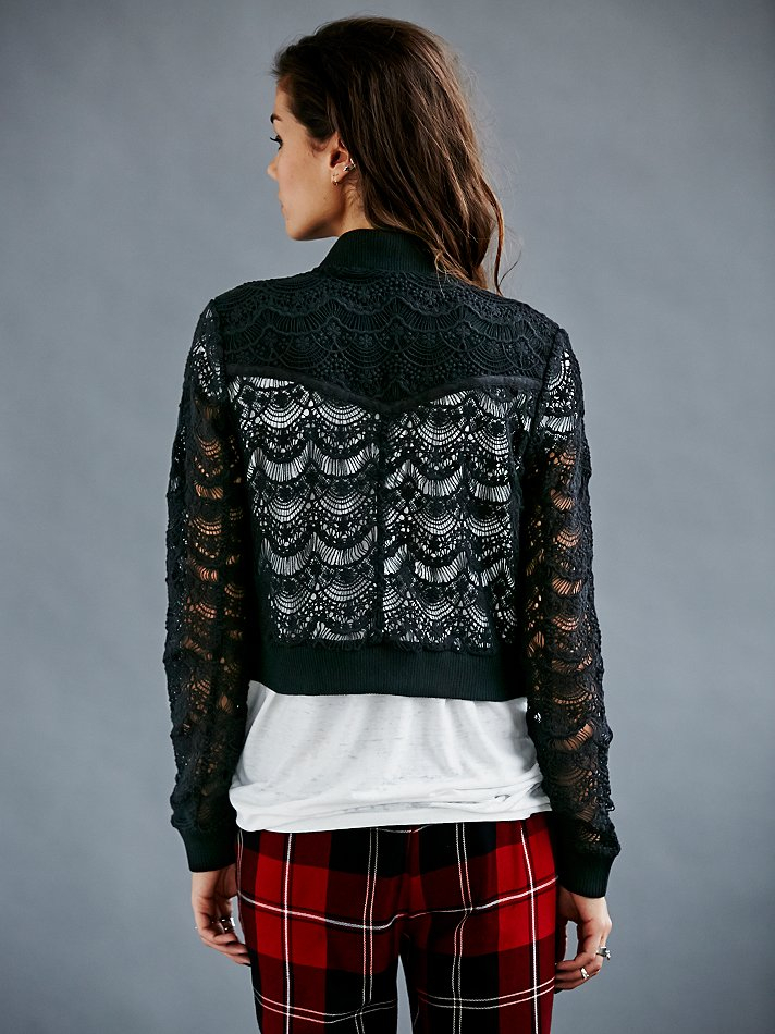 free people black bomber jacket