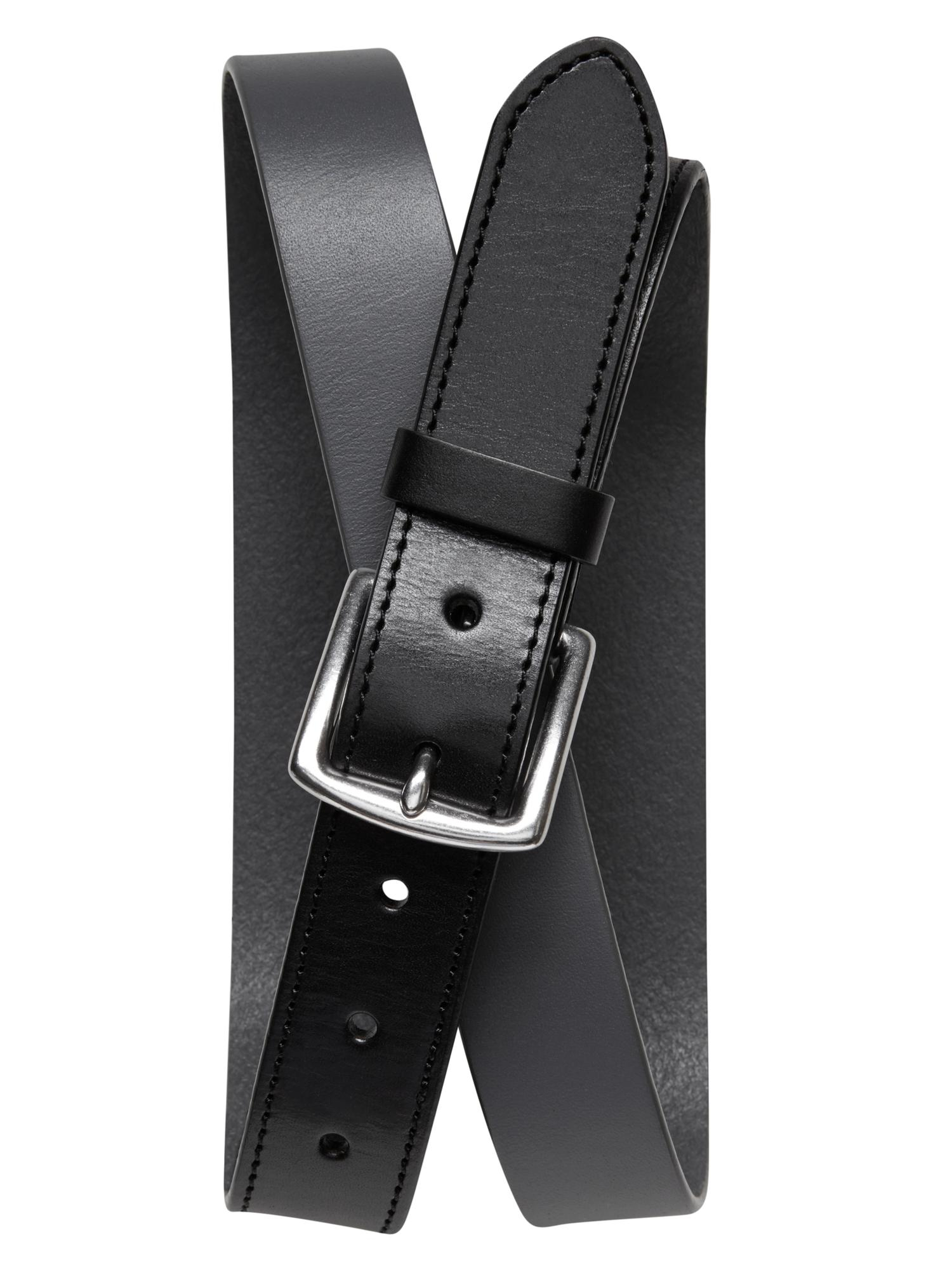 Banana republic Leather SquareBuckle Belt in Gray for Men (Light gray