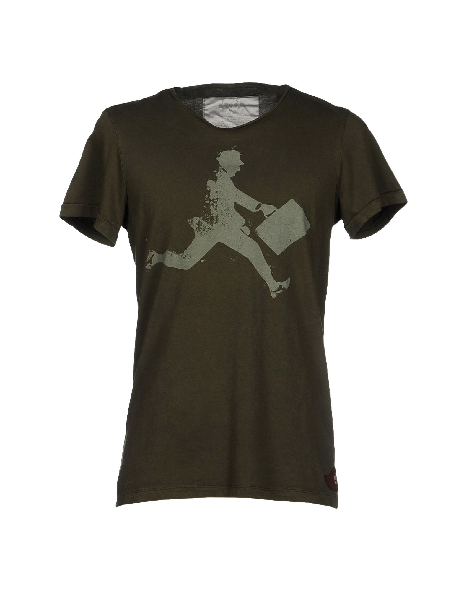Diadora Cotton T-shirt in Dark Green (Green) for Men - Lyst