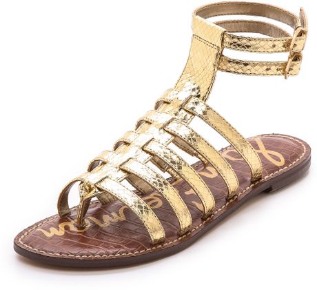 Sam Edelman Gilda Gladiator Sandals in Gold | Lyst