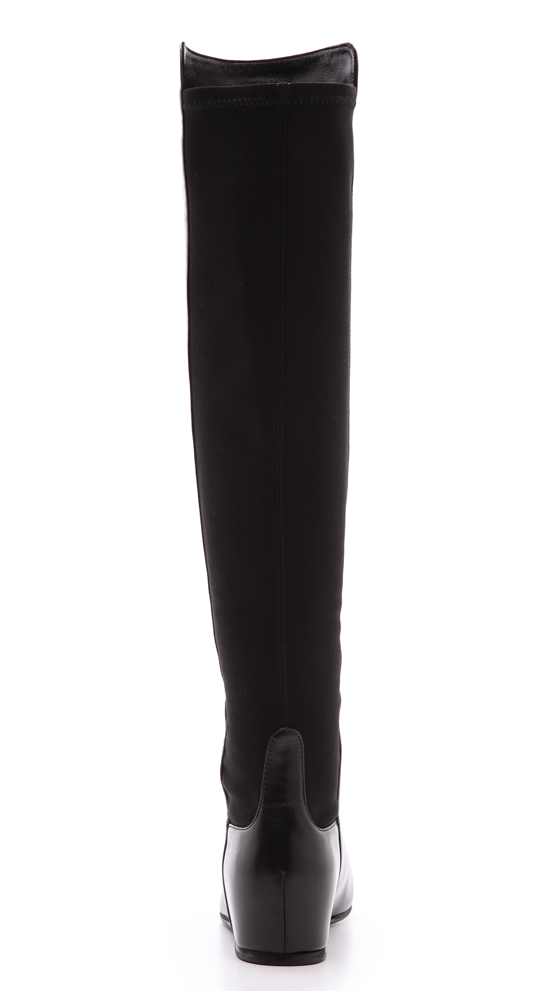 black hidden wedge boots