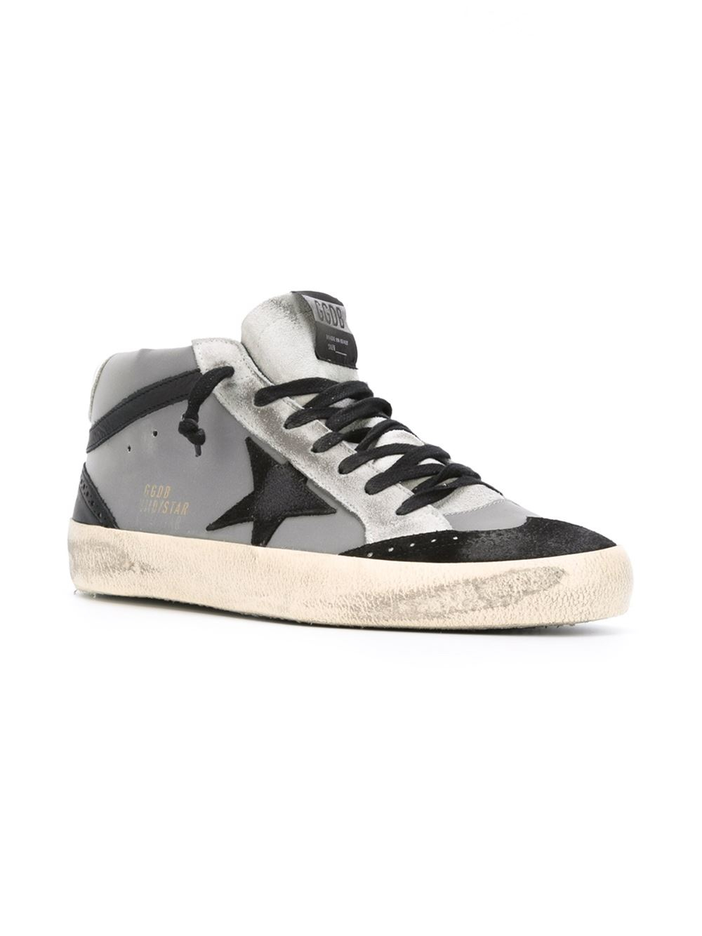 Golden Goose Deluxe Brand Mid Star Suede Sneakers in Black for Men - Lyst