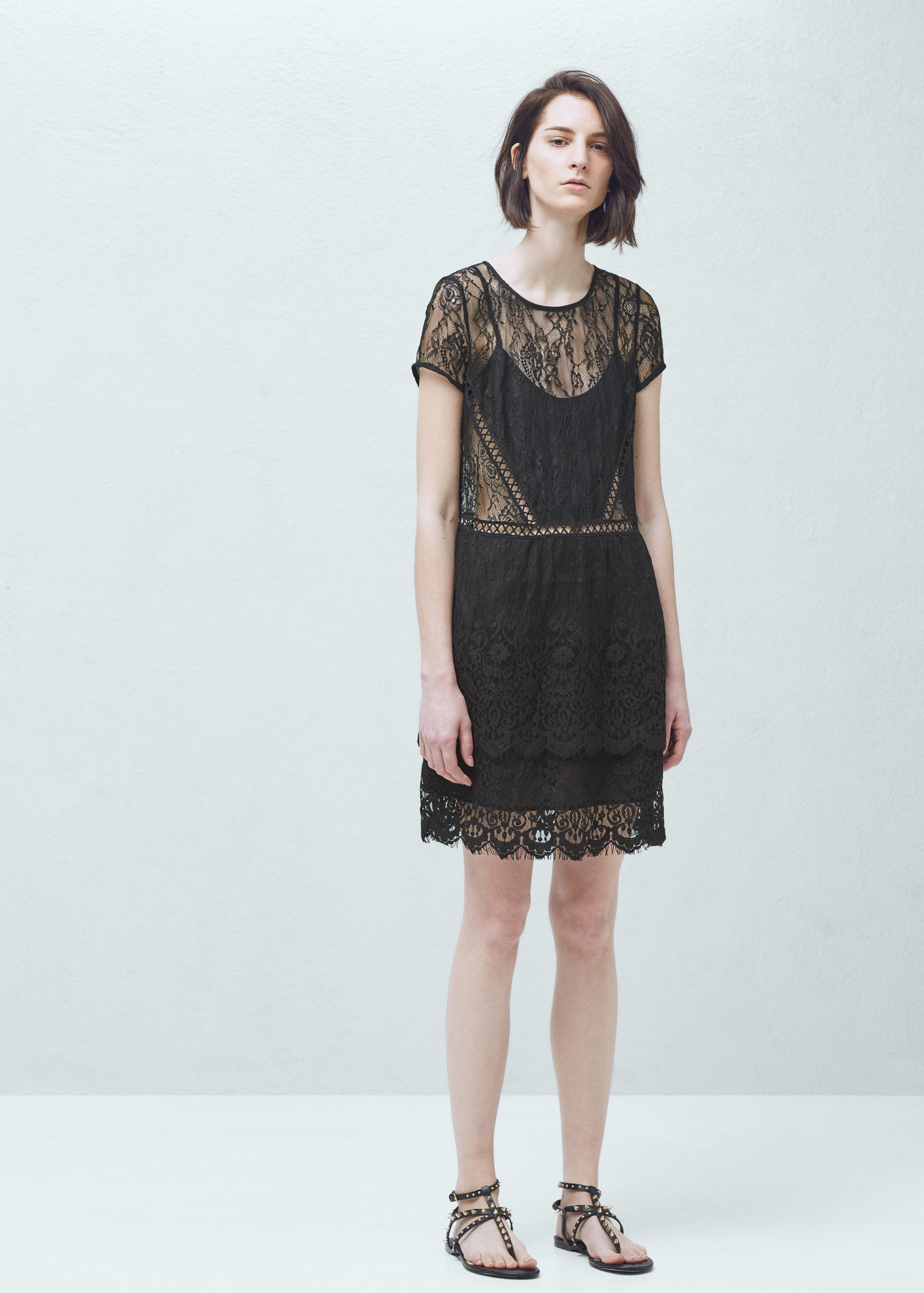 mango black lace dress