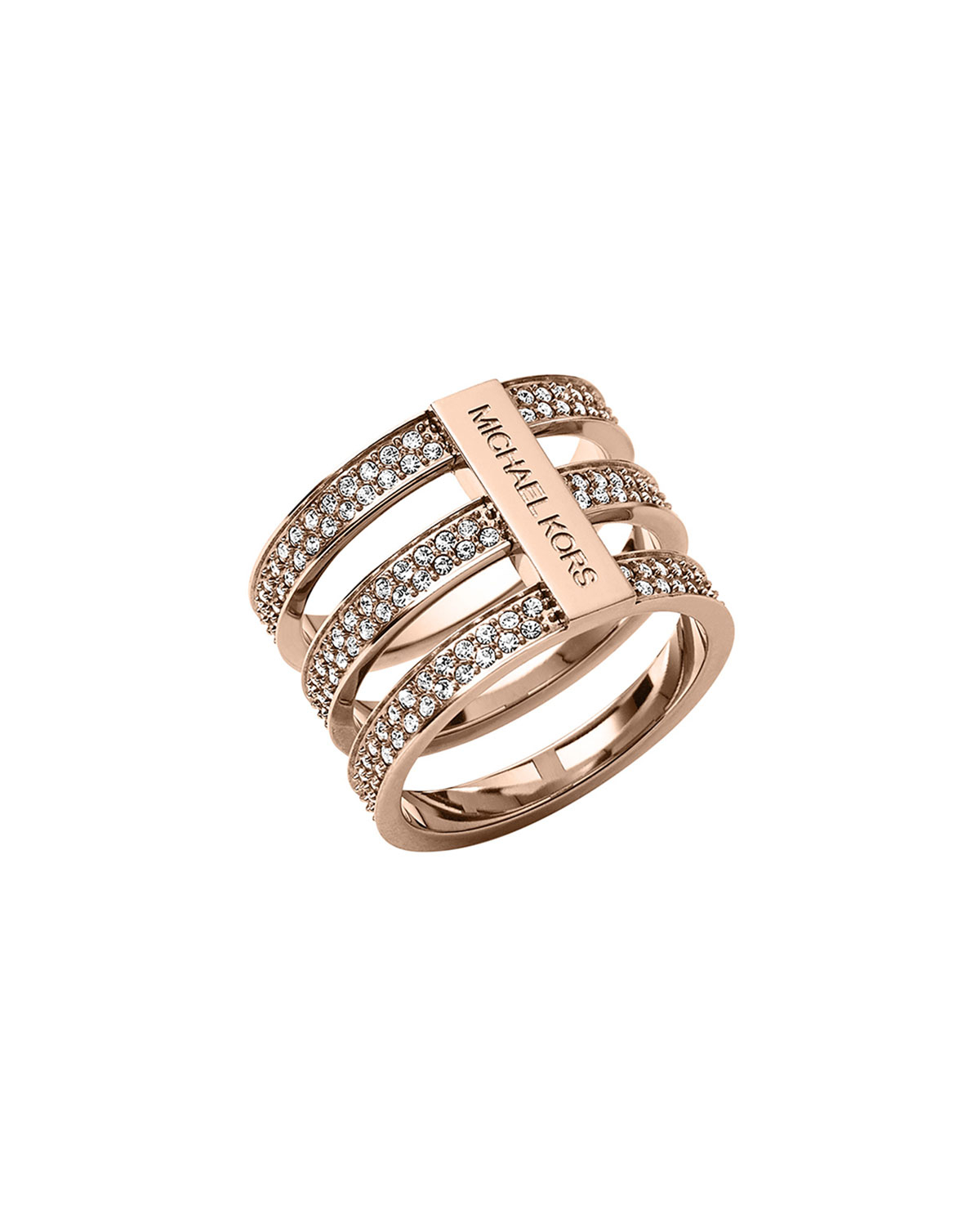 Michael Kors Triplestack Pave Ring in Rose Gold (Metallic) Lyst