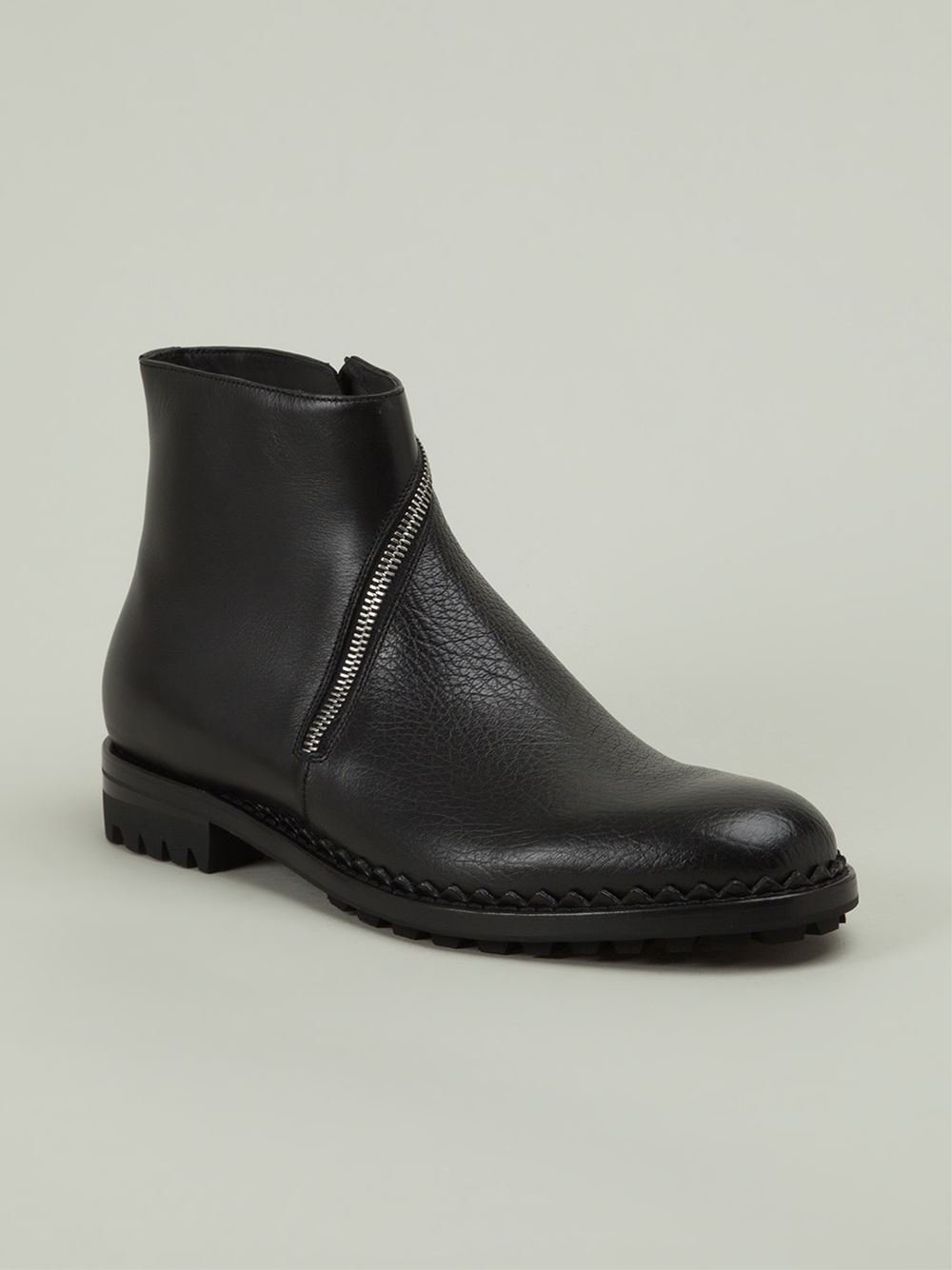 mens black ankle boots with zip