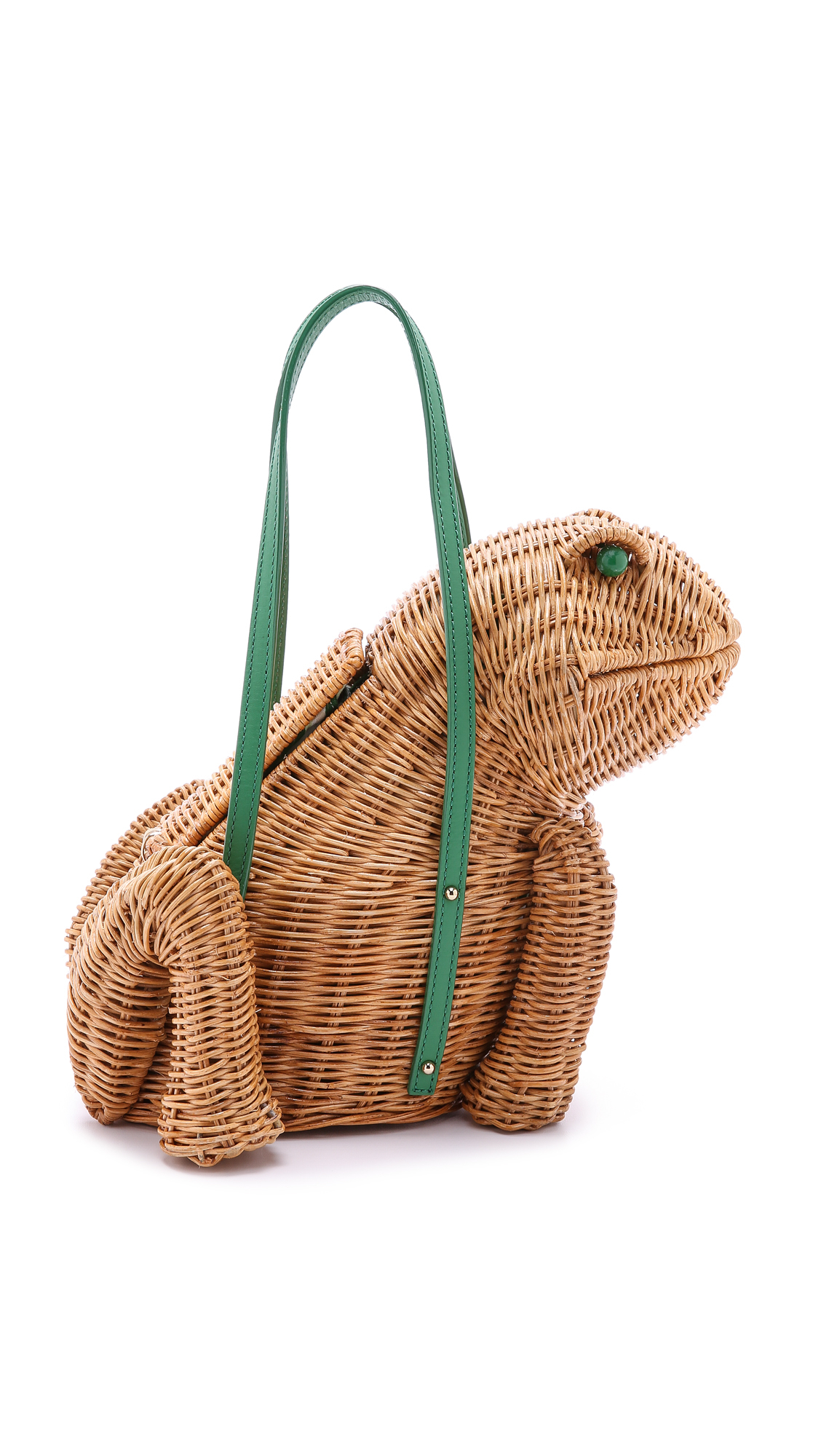 Kate Spade Spring Forward Wicker Frog Bag - Natural/Sprout Green | Lyst