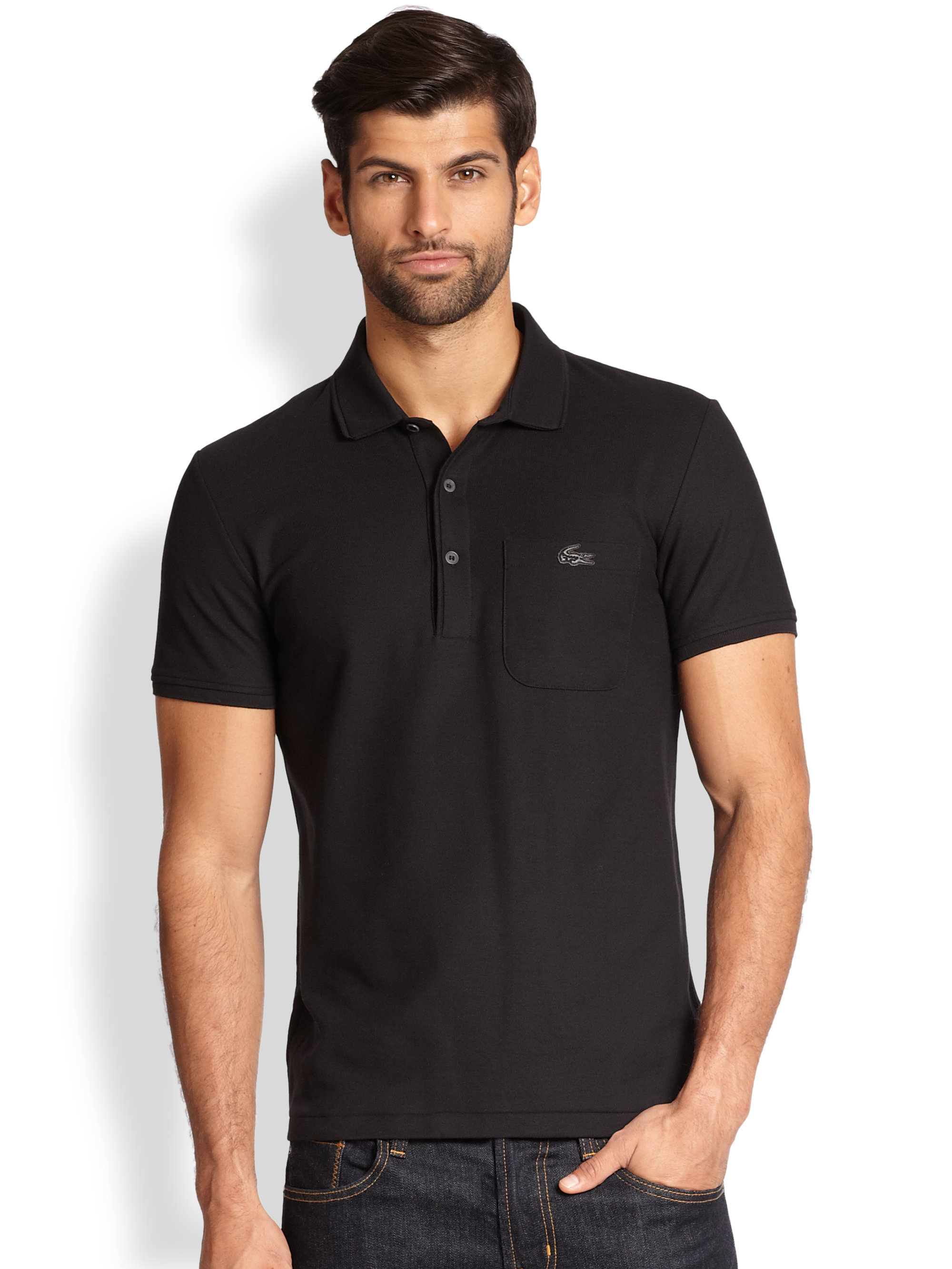 Lacoste Leather Croc Polo Shirt in 