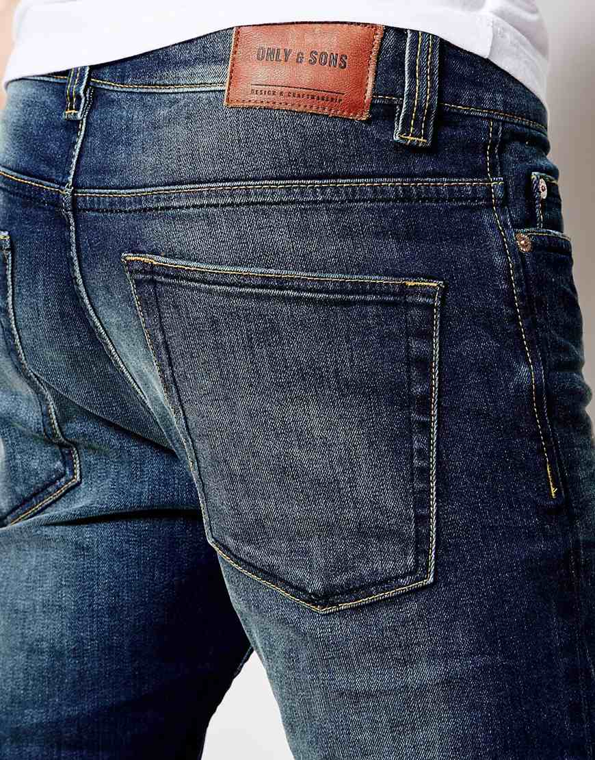 Only & Denim Wash Jeans Slim Fit in for Men - Lyst