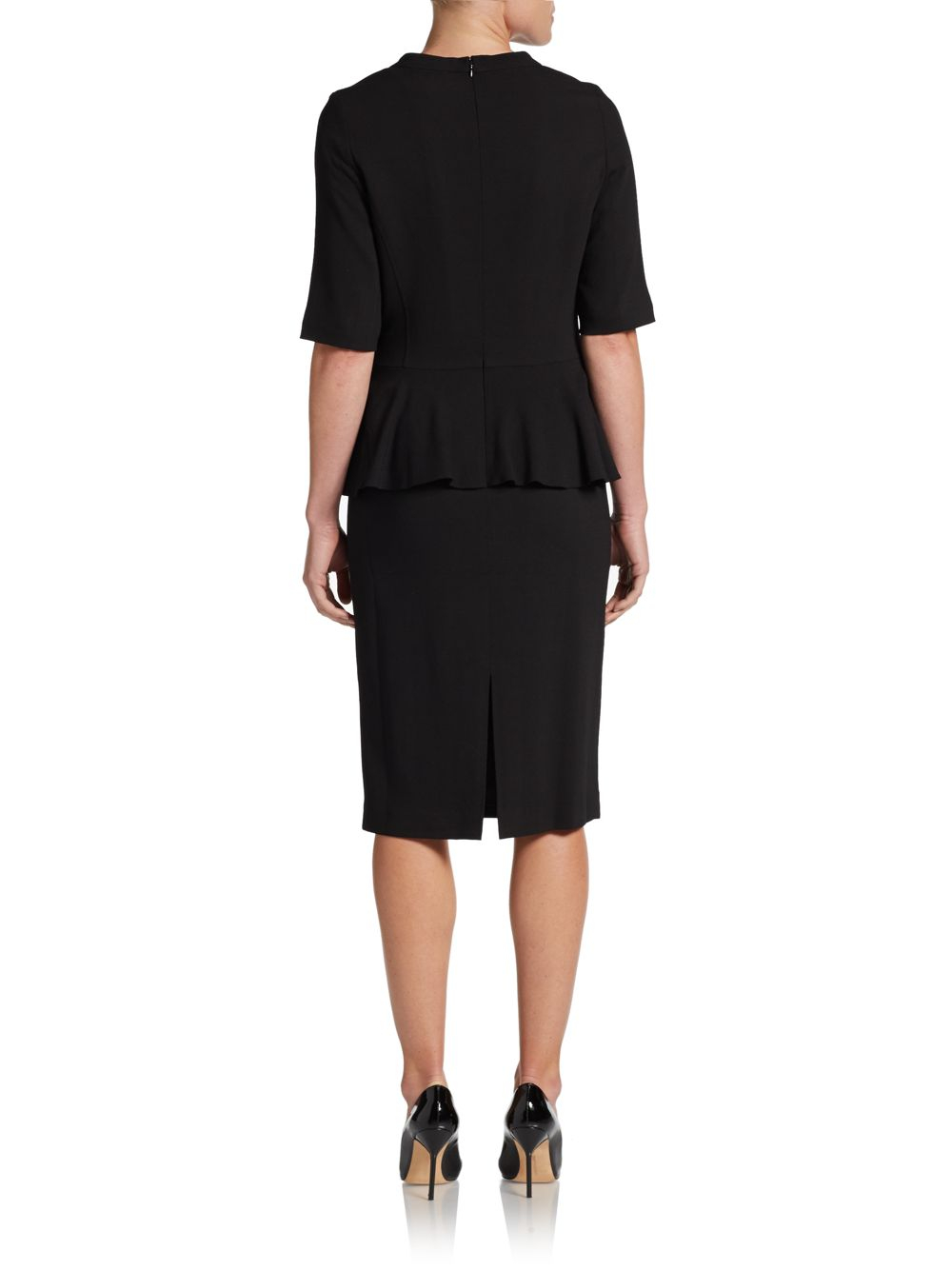 lyst lafayette 148 new york elbowlength sleeve peplum lyst lafayette 148 new york elbowlength sleeve peplum