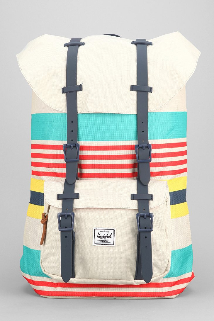 Herschel Supply Co. Little America Malibu Stripe Backpack in White for Men  - Lyst