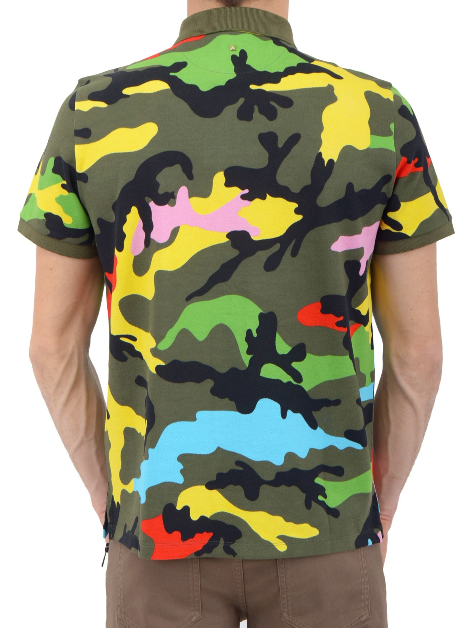 Valentino 'Rockstud' Camouflage Polo Shirt in Multicolor for Men (green ...
