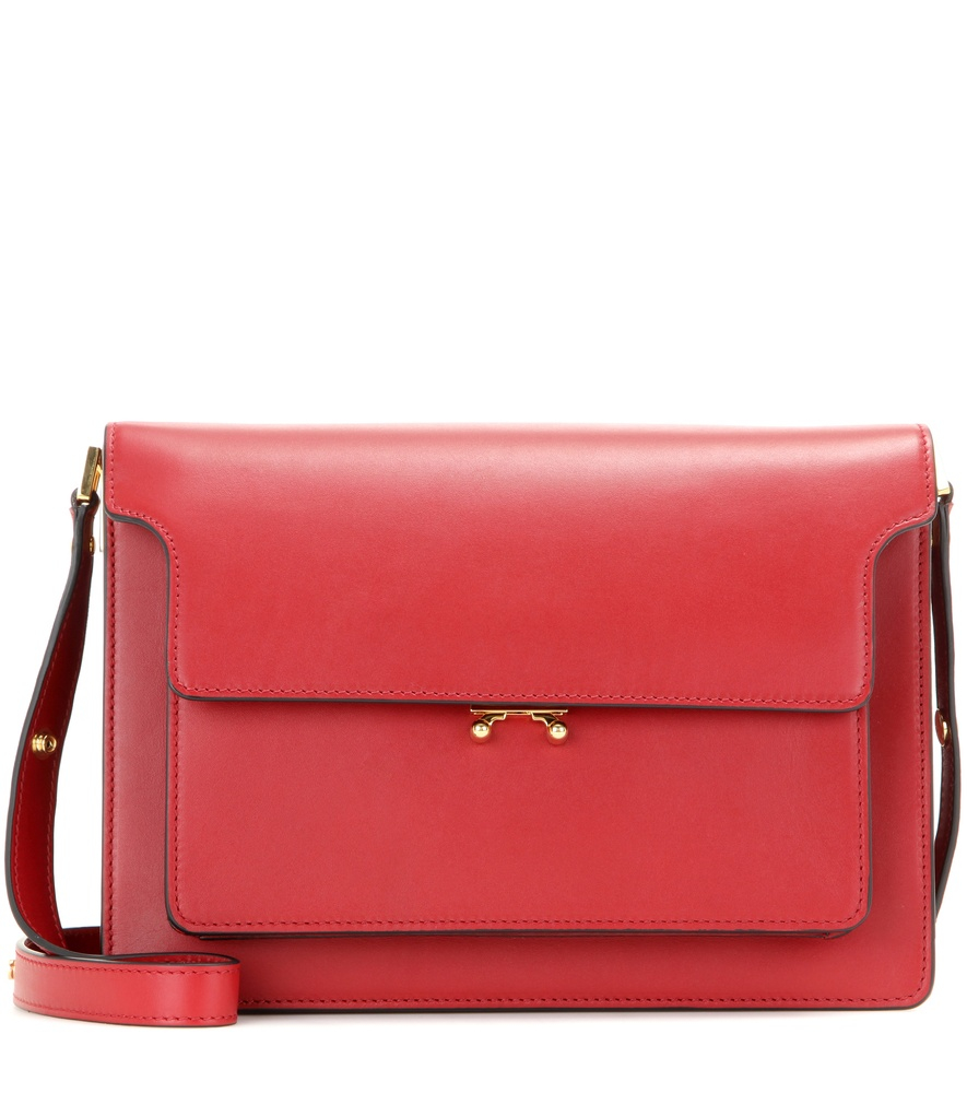 Marni Trunk Leather Shoulder Bag in Red - Lyst