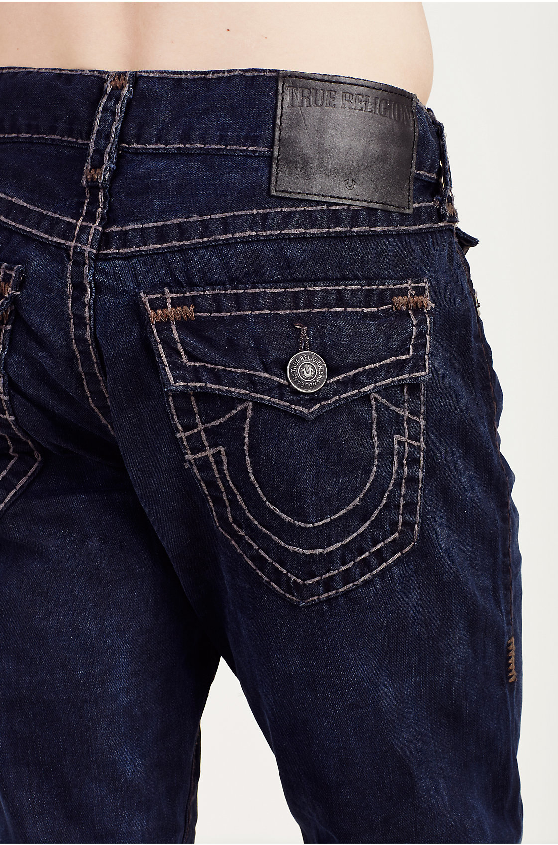 True Religion Denim Benny Straight Fit Vintage Wash Jeans in Blue for
