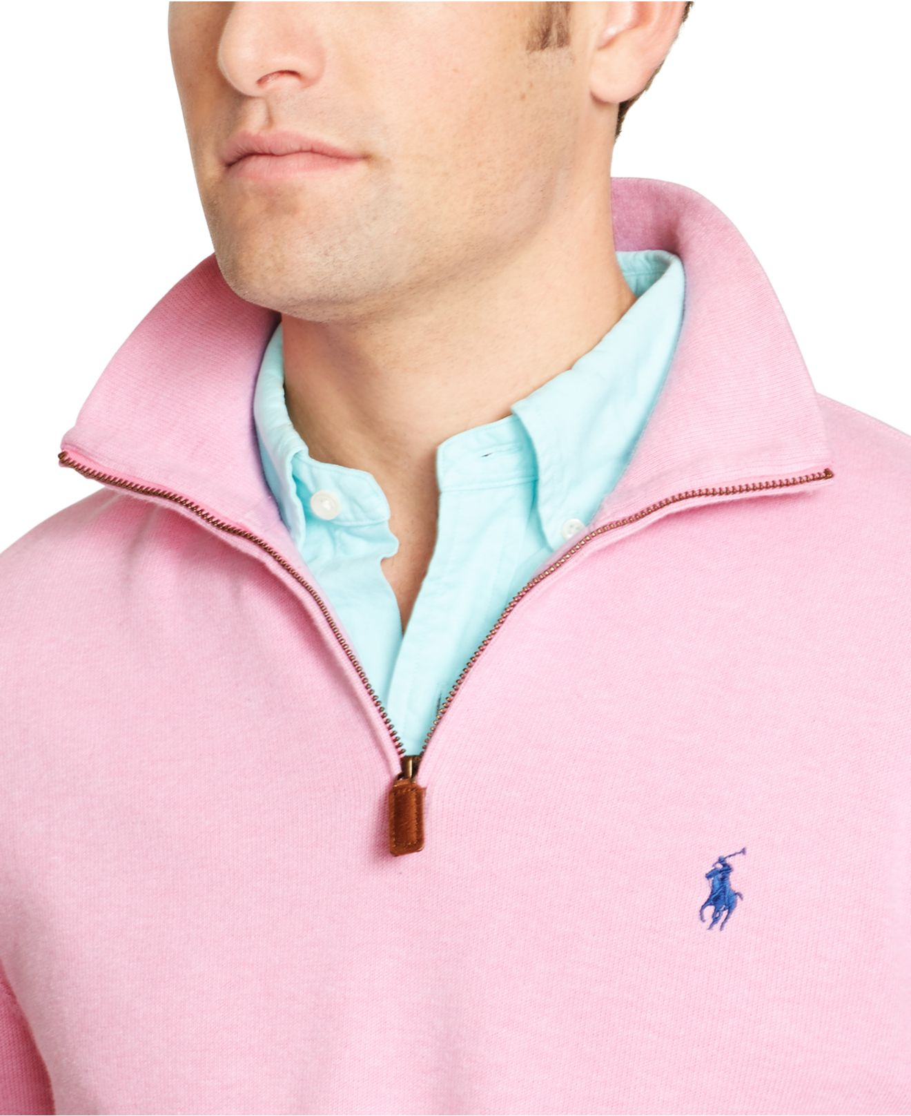 trompet Terugspoelen catalogus Polo Ralph Lauren French-Rib Half-Zip Pullover in Pink for Men | Lyst