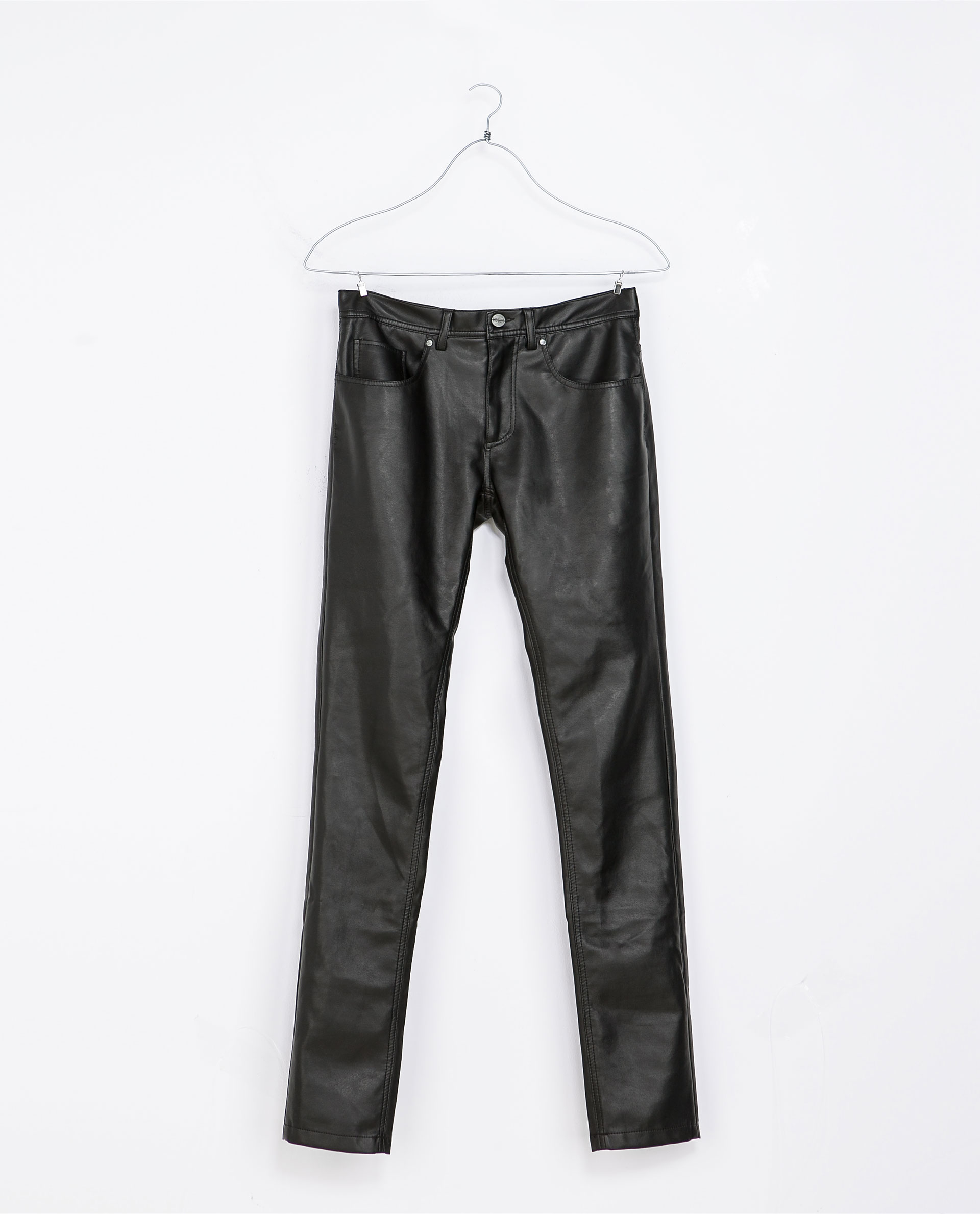 Zara Faux Leather Trousers in Black for Men | Lyst