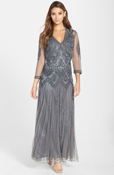 pisarro nights embellished mesh dress