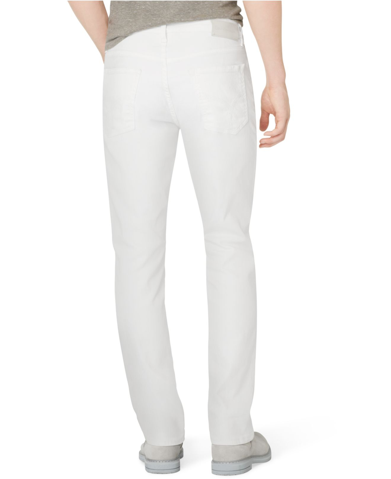 Calvin klein jeans Slim-straight White Jeans in White for Men | Lyst