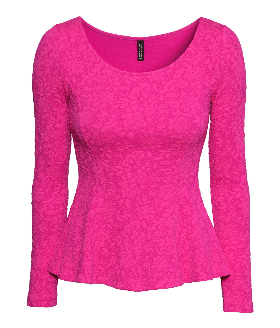 pink peplum blouse