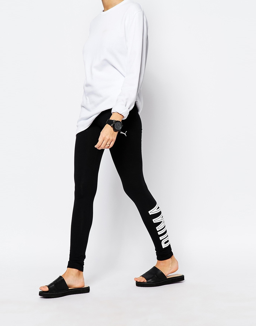 PUMA Cotton Leggings With Side Logo in 
