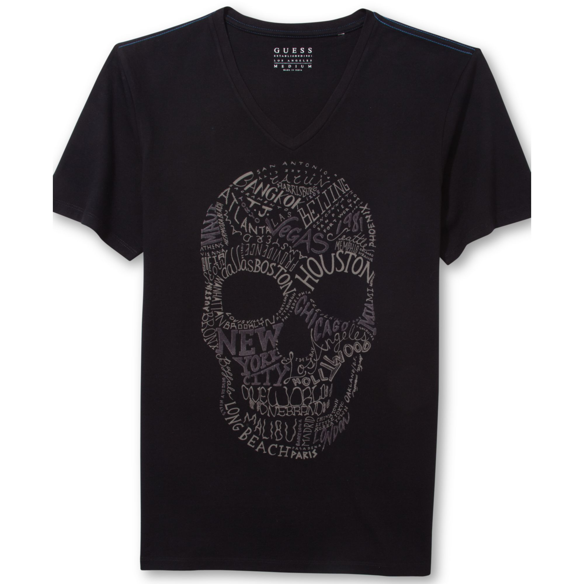 Guess Skull City Graphic Tshirt in Black for Men | Lyst