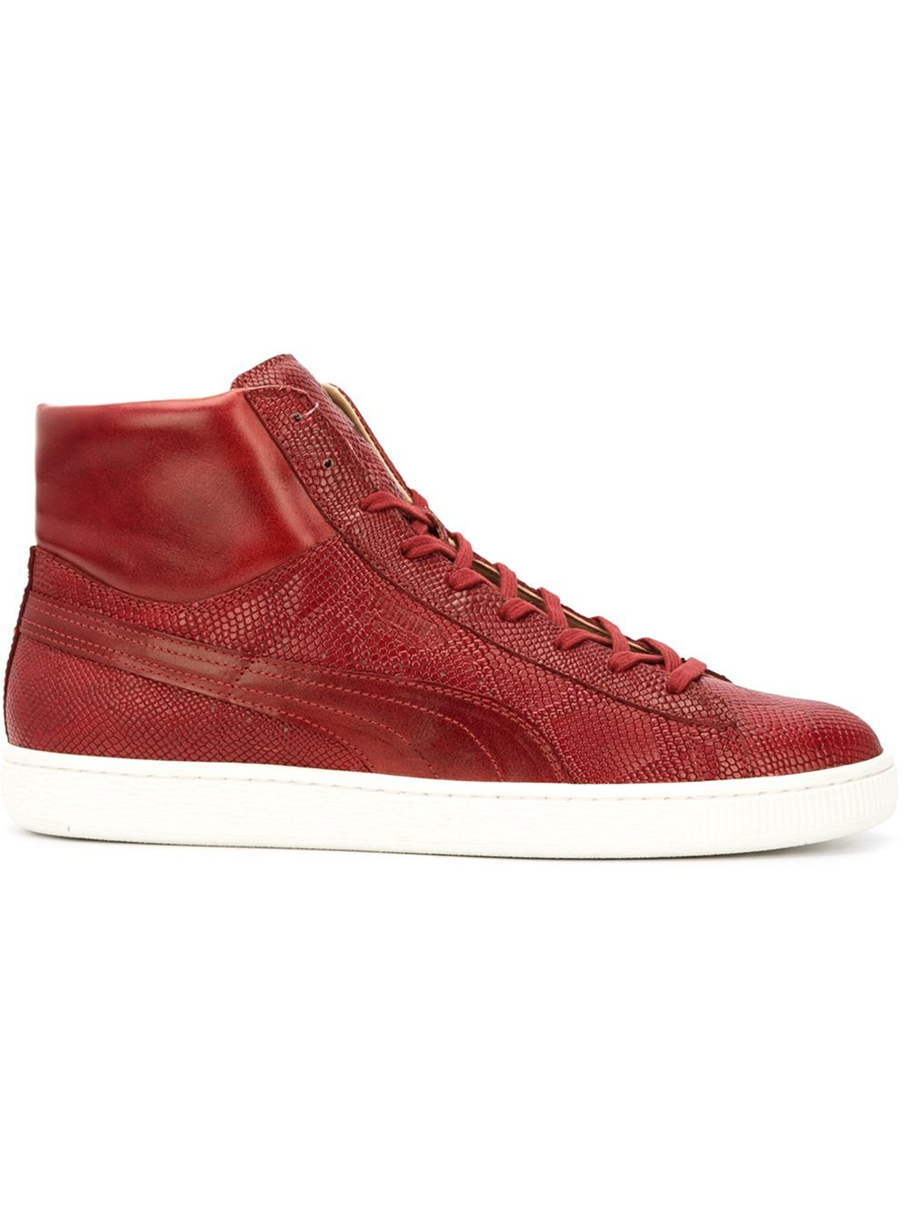 PUMA Leather 'states' Mid-top Sneakers in Red for Men | Lyst