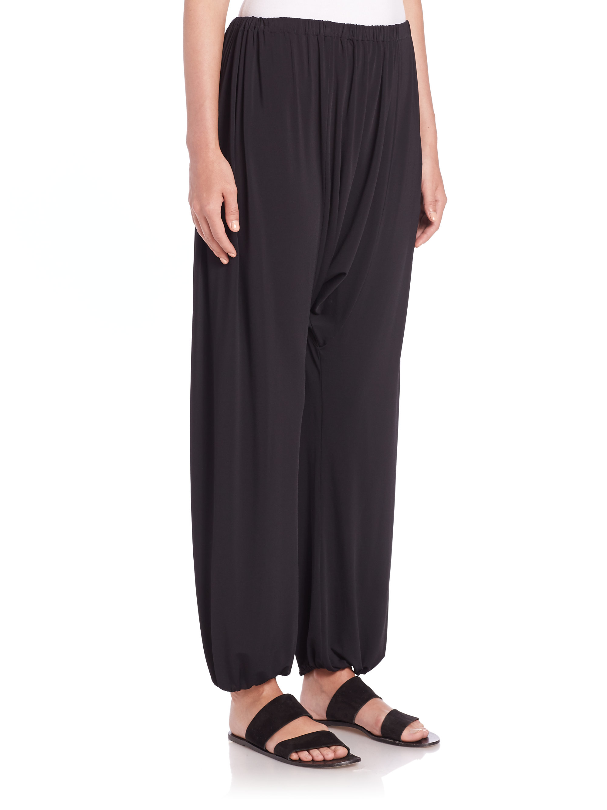 The row Knit Harem Pants in Black | Lyst