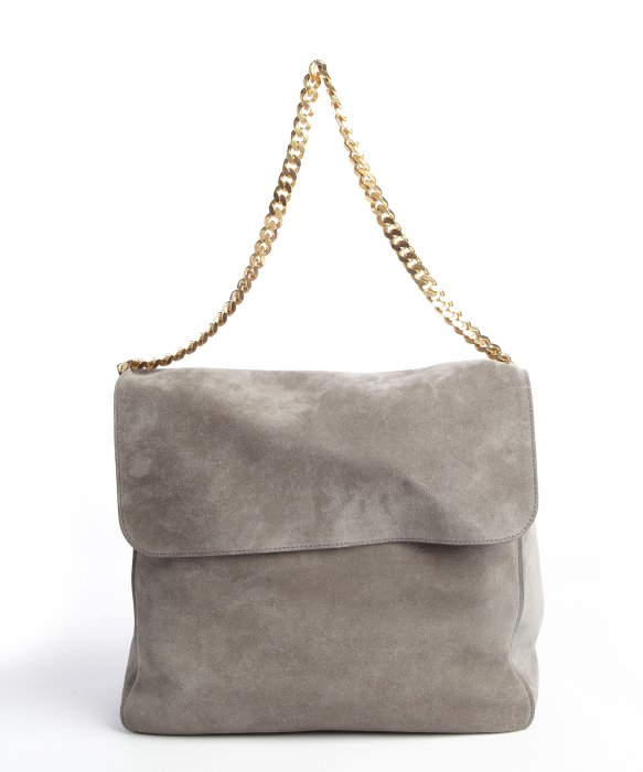 celine grey suede clutch bag  