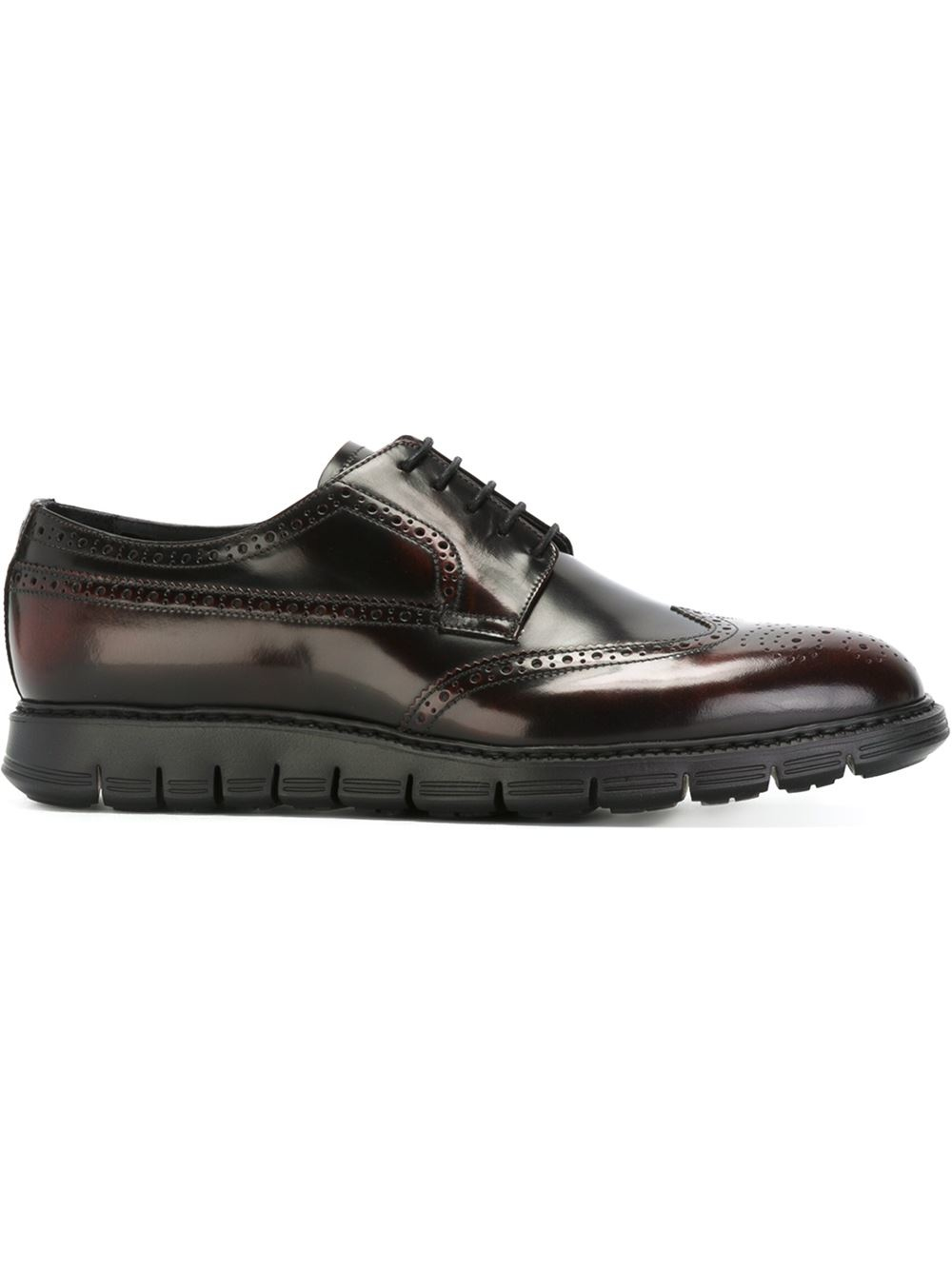 Emporio Armani Brogue Shoes in Red for Men | Lyst