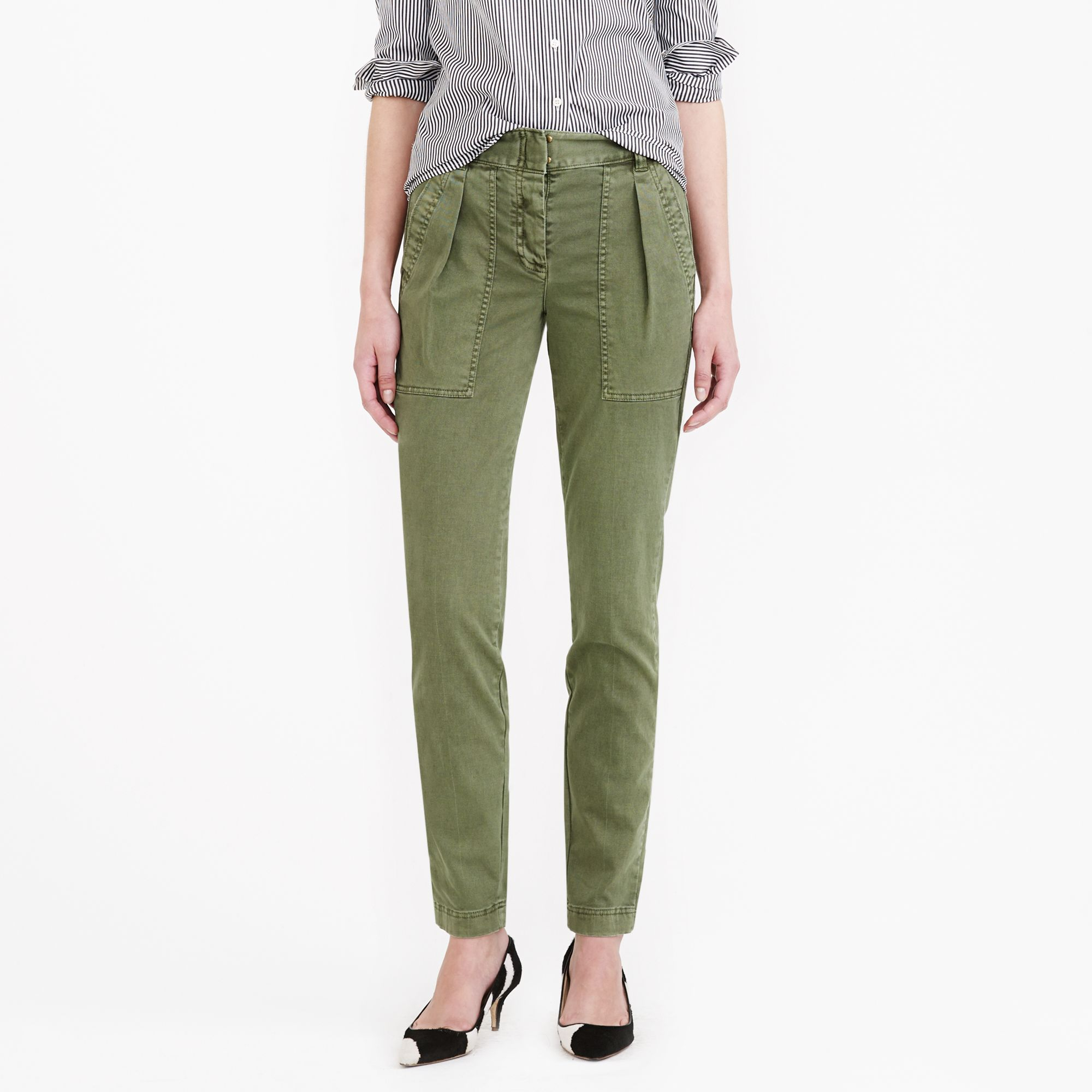 J.crew Preorder Highrise Cargo Pant in Green | Lyst
