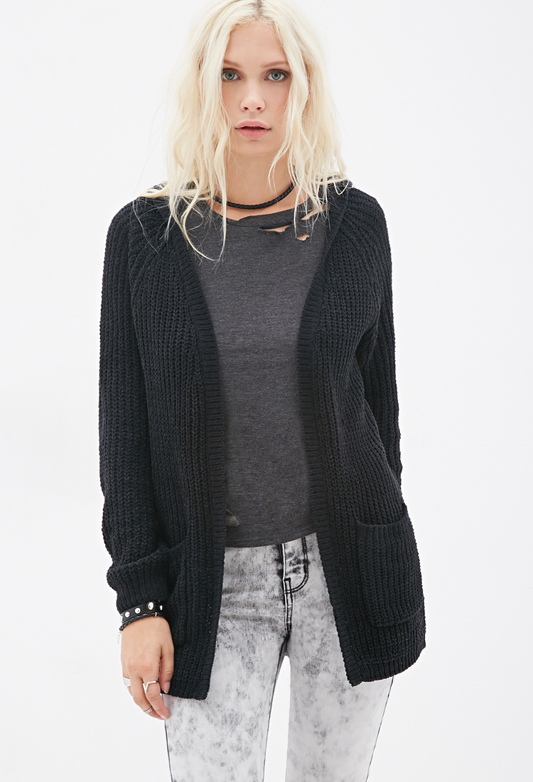 chenille cardigan black