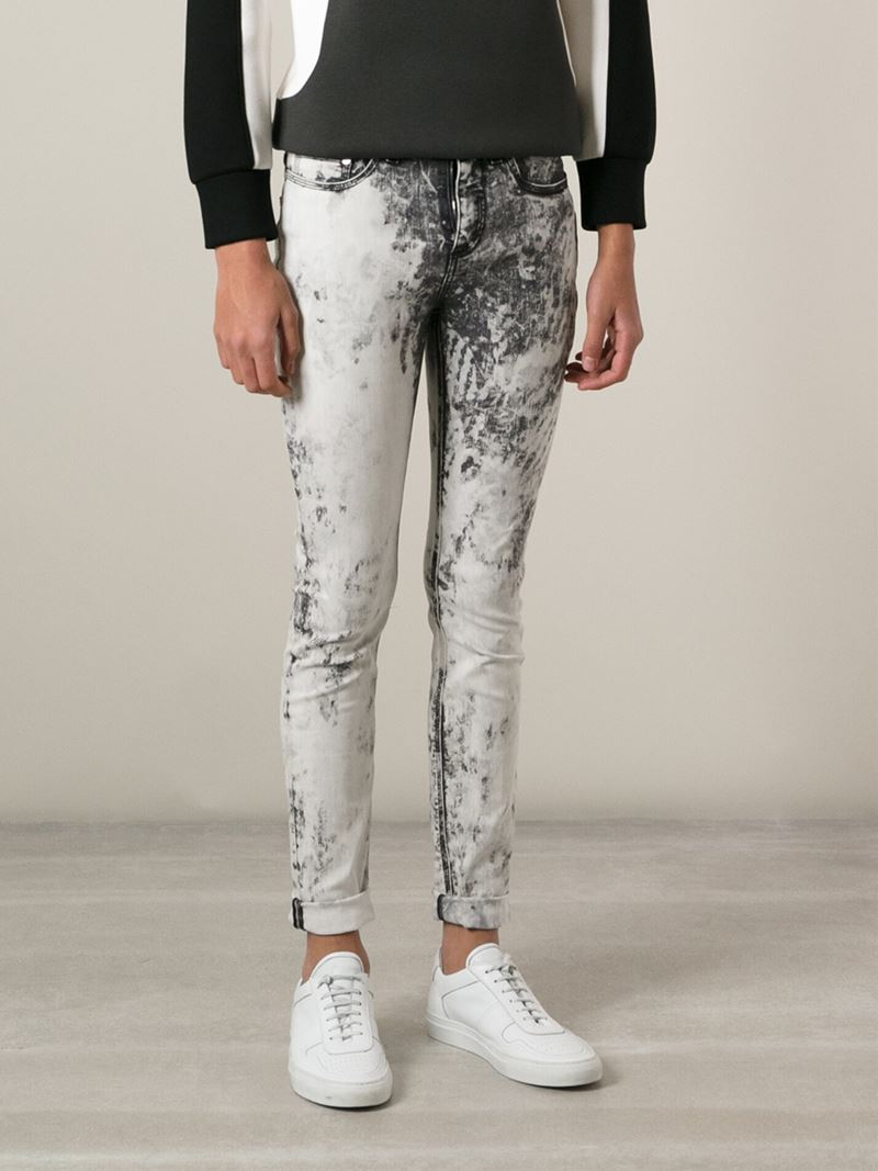 white acid wash jeans