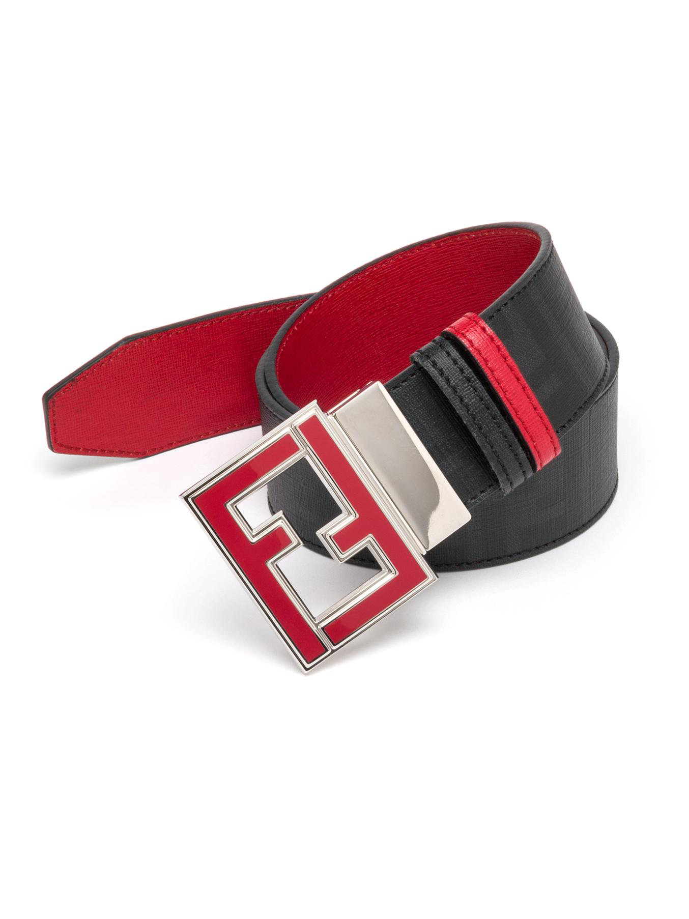 Fendi Zucca Reversible Belt in Red for Men | Lyst