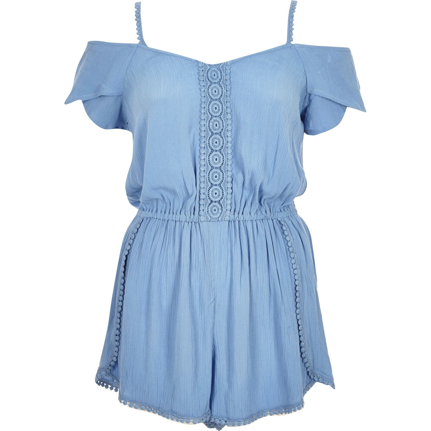 river island blue playsuit