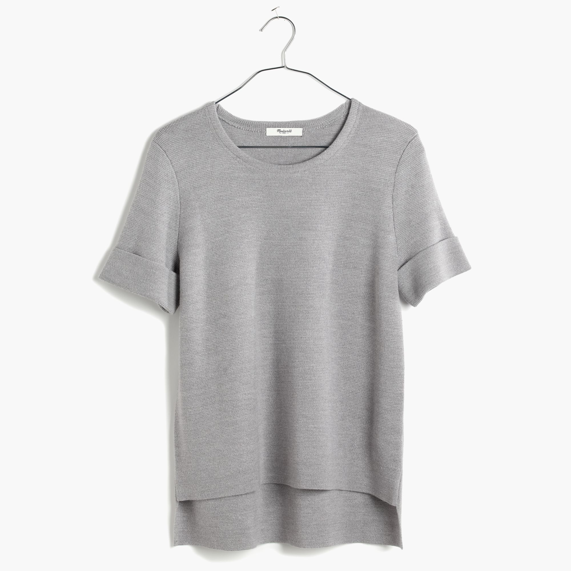 short sleeve grey sweater