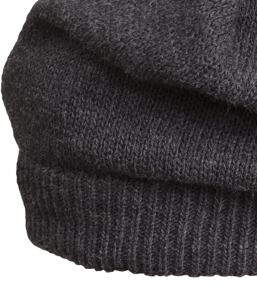 H M Knitted Hat In Black For Men Lyst