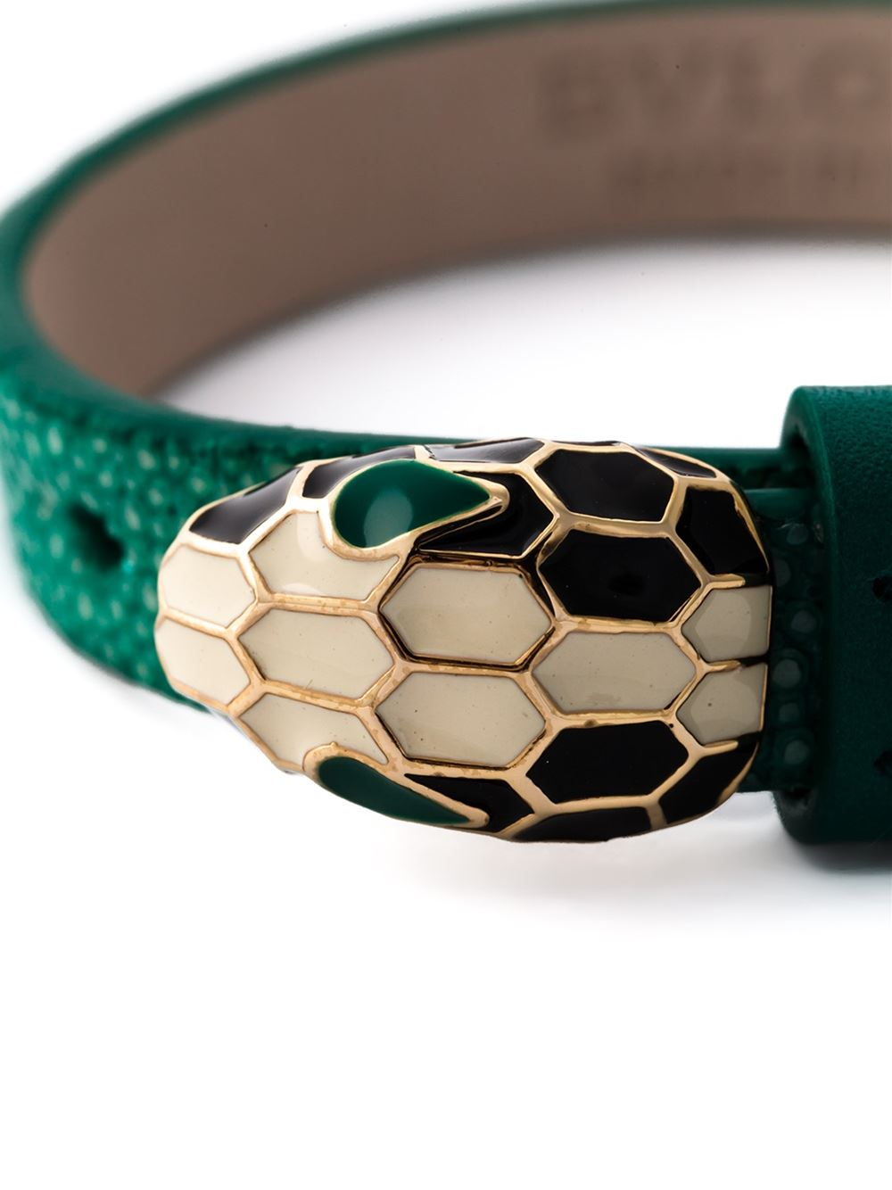 bvlgari bracelet leather snake