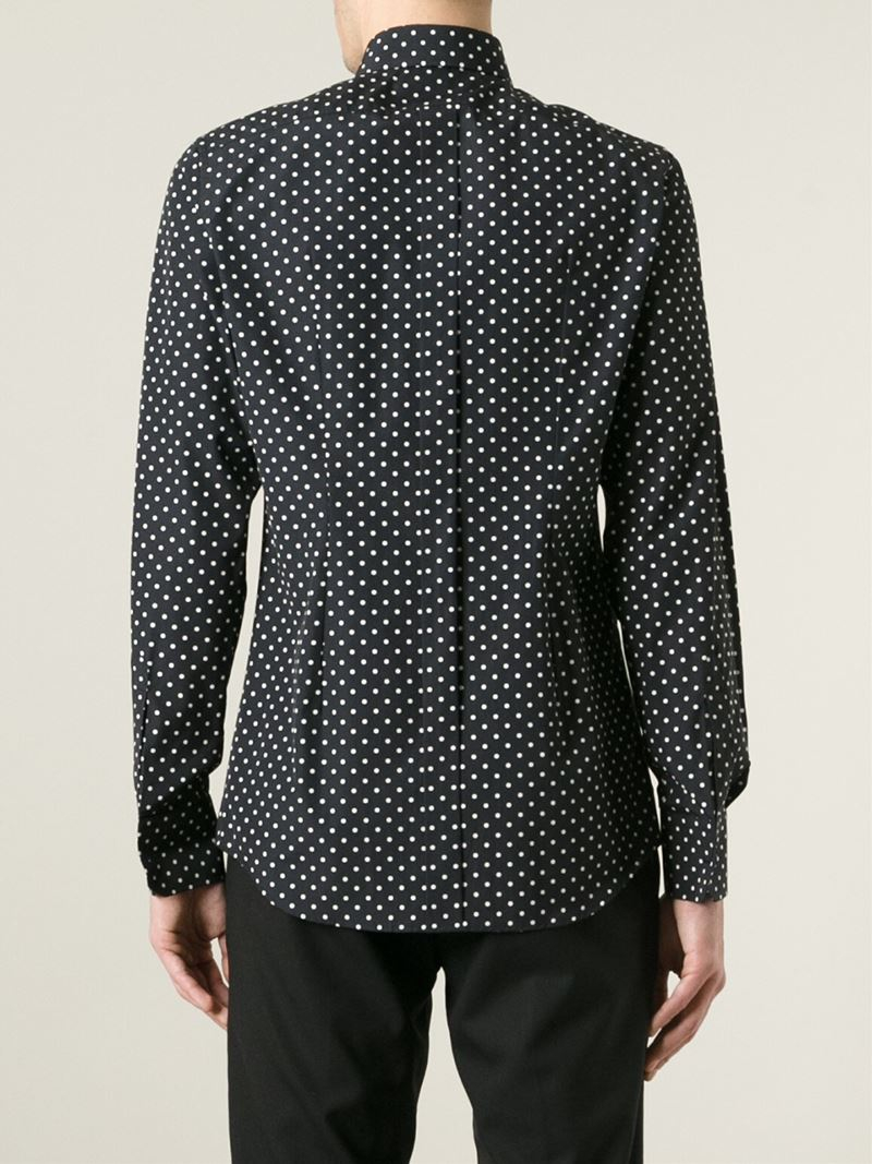 Dolce & Gabbana Polka Dot Shirt in Black for Men | Lyst