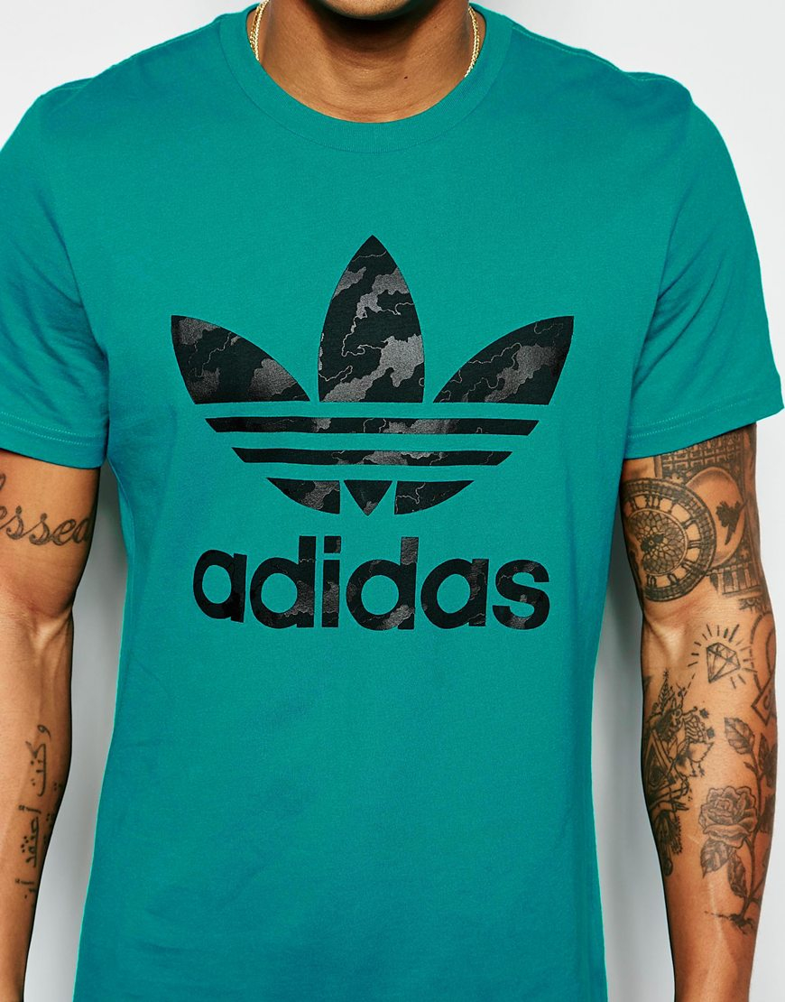 Adidas Originals T shirt With Trefoil Logo Aj6910 Green For Men Lyst Adidas Originals T shirt With Trefoil Logo Aj6910 Green For Men Lyst