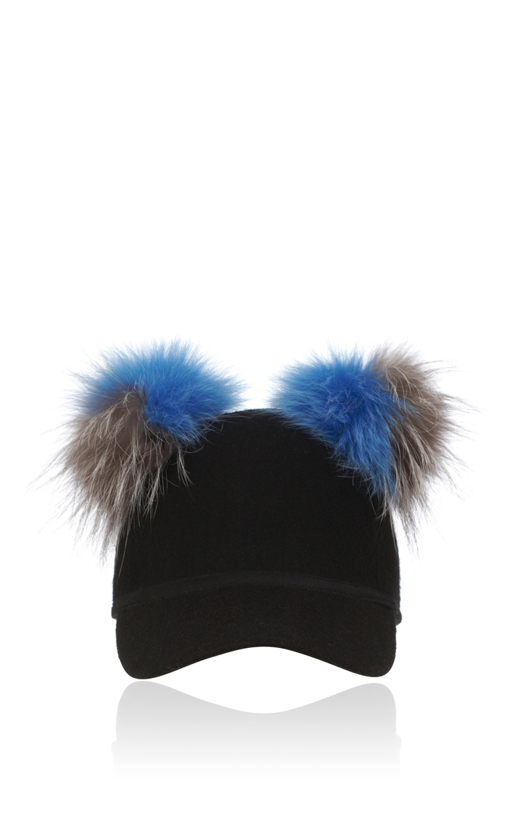 pom pom 21 hat forever Black (light poms Two tone Pom Lyst Baseball grey) W/ Fur in Cap pom pom 21 hat forever Black (light poms Two tone Pom Lyst Baseball grey) W/ Fur in Cap