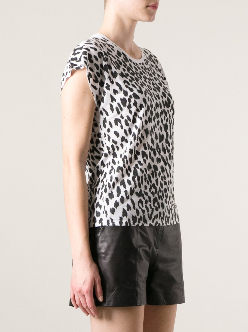 black and leopard print t shirt