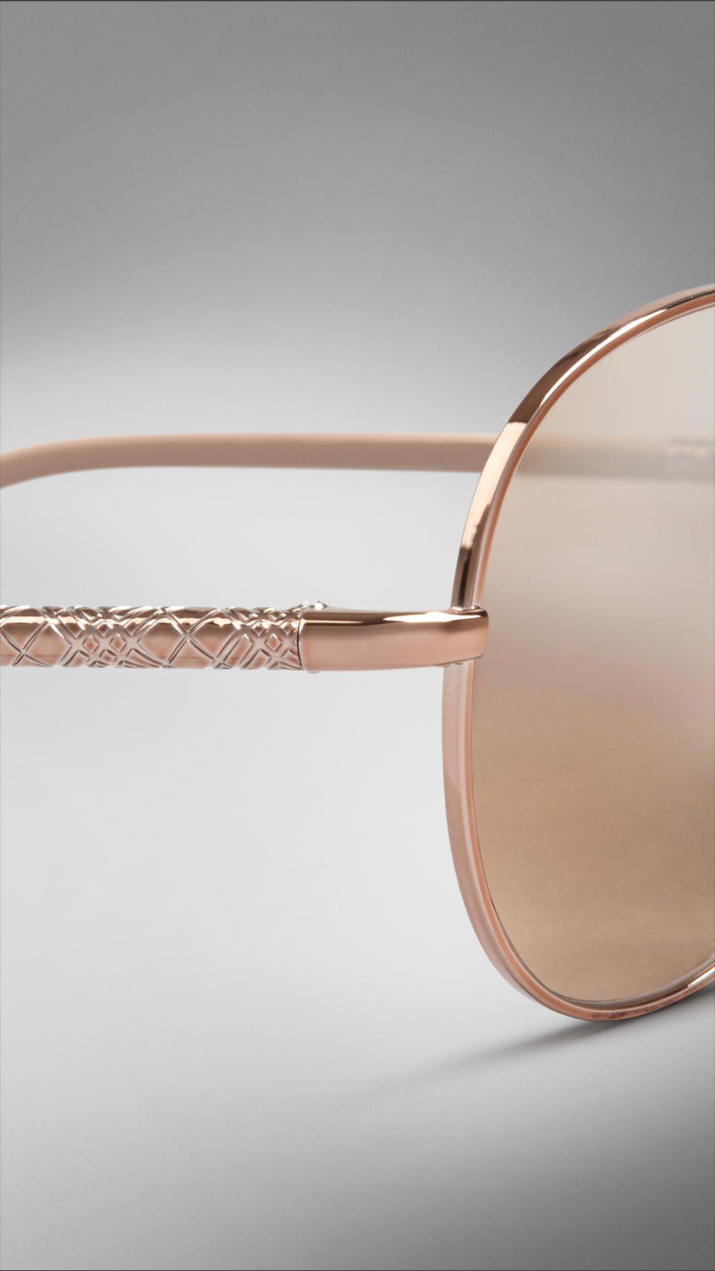 Burberry Nude Classic Aviator Sunglasses in Rose Gold (Pink) | Lyst