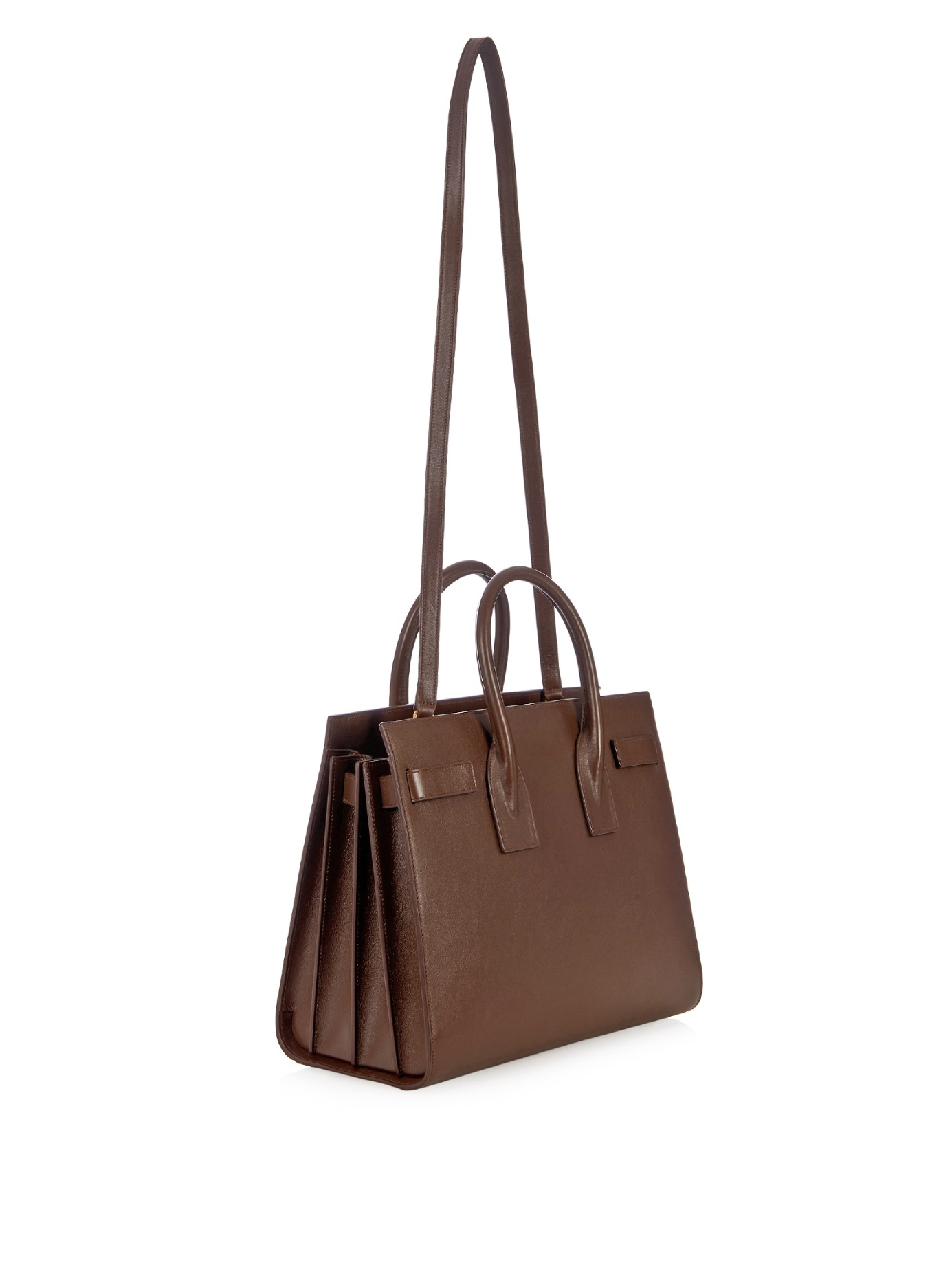 Saint laurent Sac De Jour Small Leather Tote in Brown | Lyst