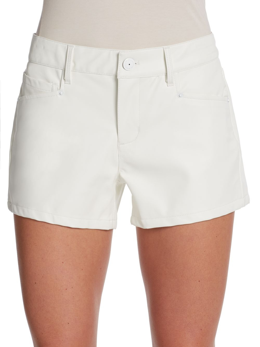 Bcbgeneration Faux Leather Shorts in White | Lyst
