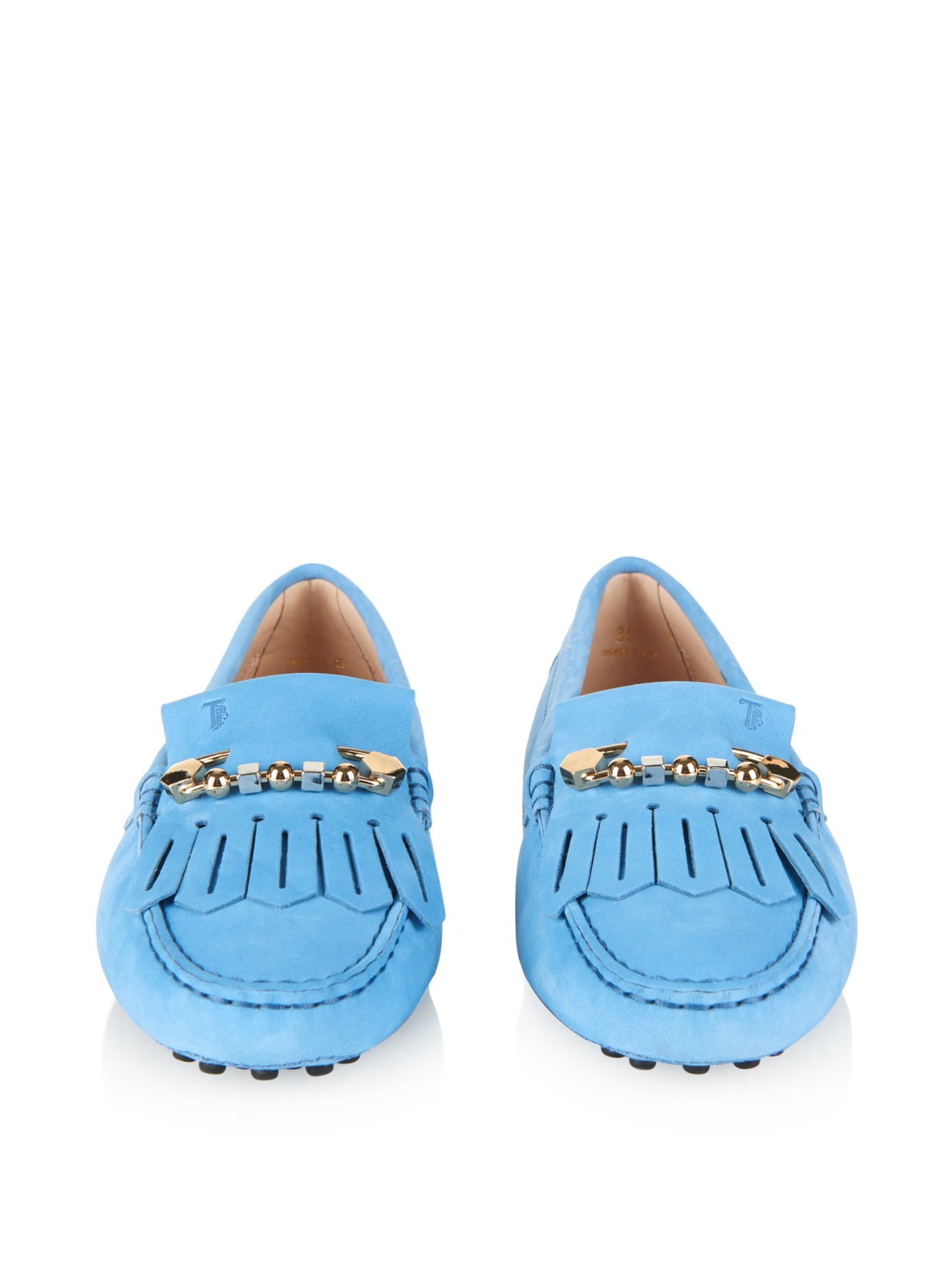 tod's light blue loafers